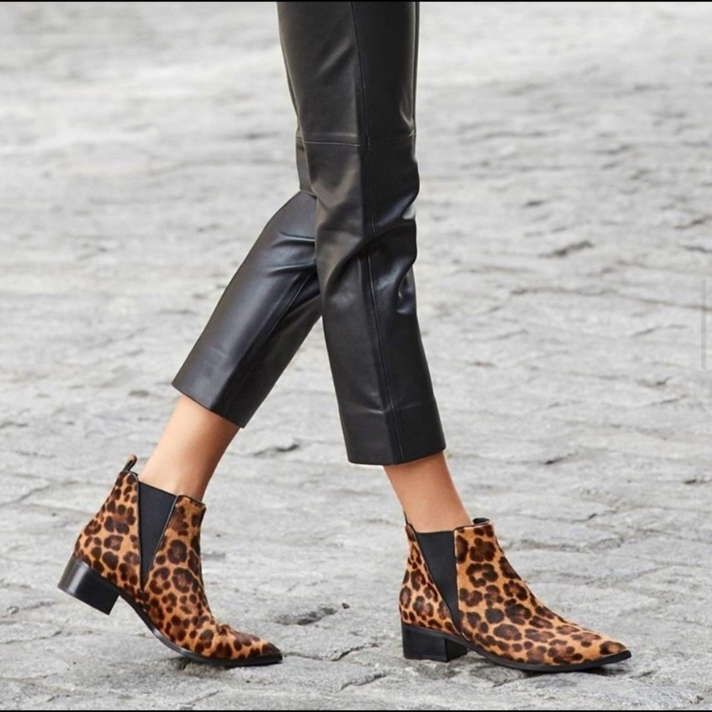 Marc Fisher LTD Yalely Brown Multi Genuine Calf hair Pony Chelsea Booties